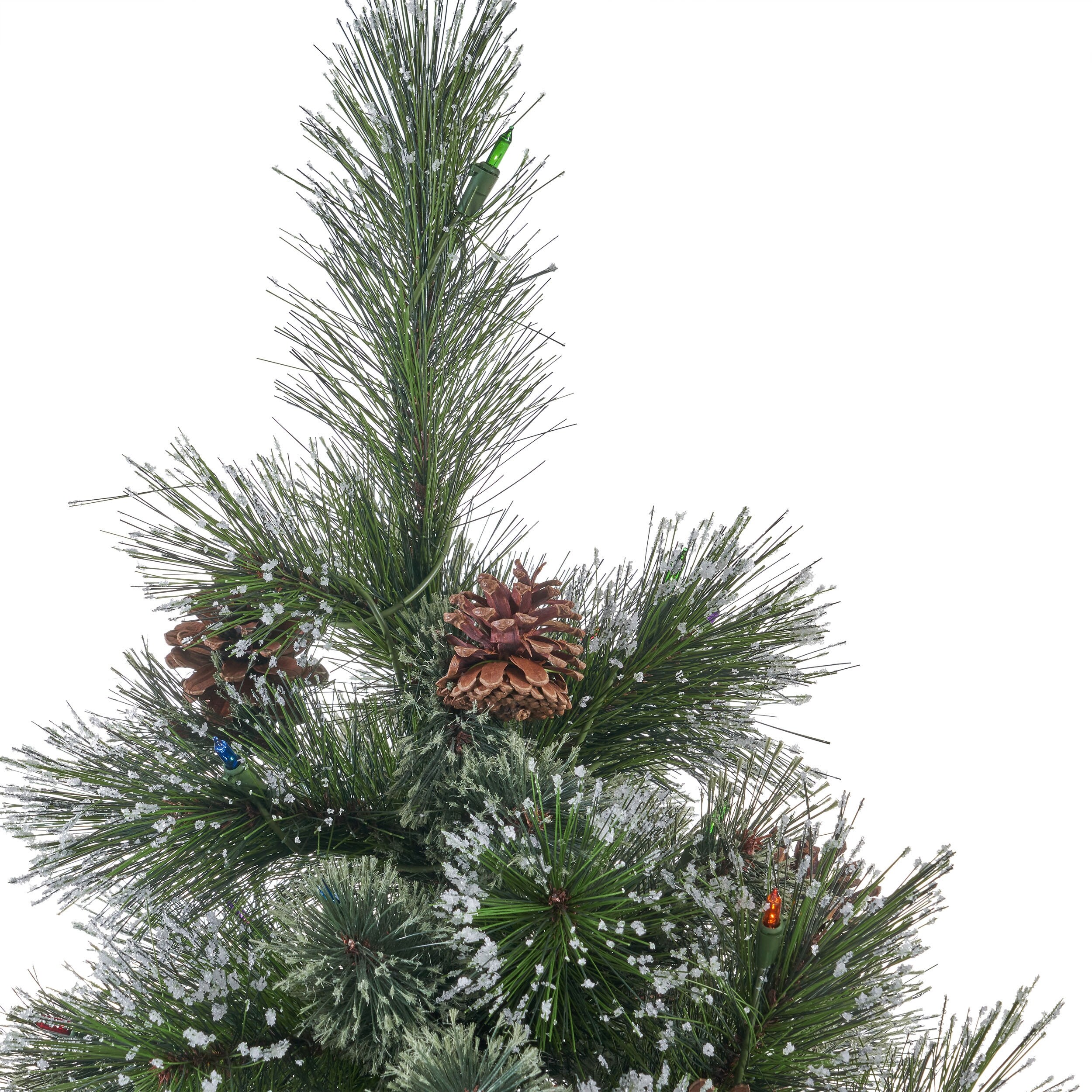 7ft Cashmere Pre Lit Unlit Or Multi Colored Artificial Christmas Tree W Snowy Branches Pinecones By Christopher Knight Home Overstock 24196757 Artificial christmas tree 7.5ft, snow flocked christmas tree, christmas pine tree with 54 pine cones 1200 branch tips and metal stand for merry christmas indoor and outdoor decorations tree. 7ft cashmere pre lit unlit or multi colored artificial christmas tree w snowy branches pinecones by christopher knight home