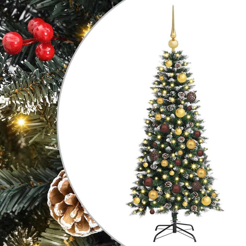vidaXL Artificial Christmas Tree with 150 LEDs Green 55 x 55 x 120 cm - 55x 55 x 120