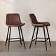 preview thumbnail 42 of 103, LUE BONA Modern Industrial Counter Stools Faux Leather Upholstered Counter Height Bar tools with Back