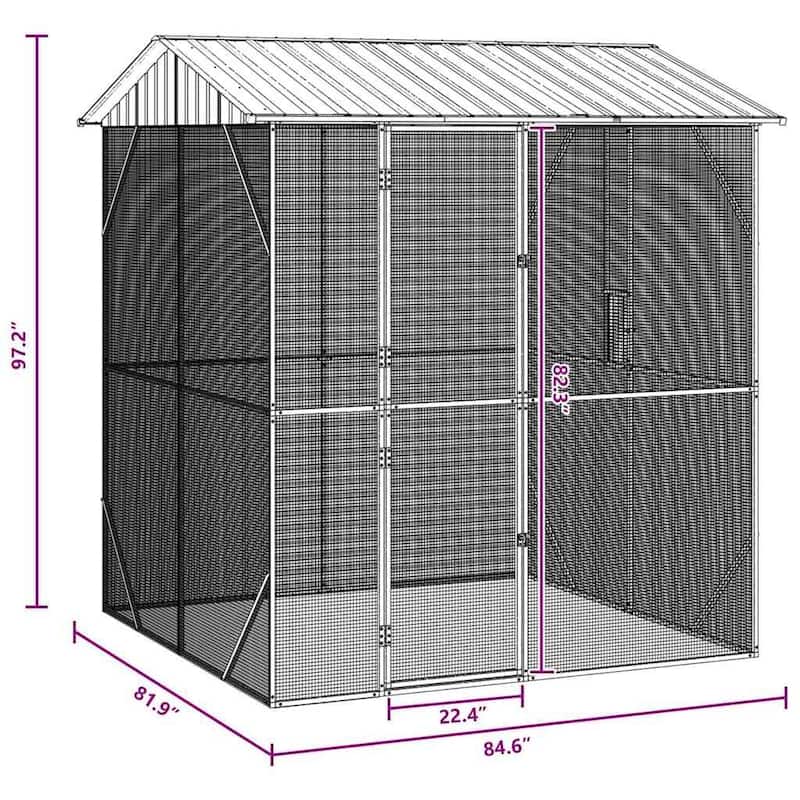 vidaXL Bird Cage Anthracite Galvanized steel