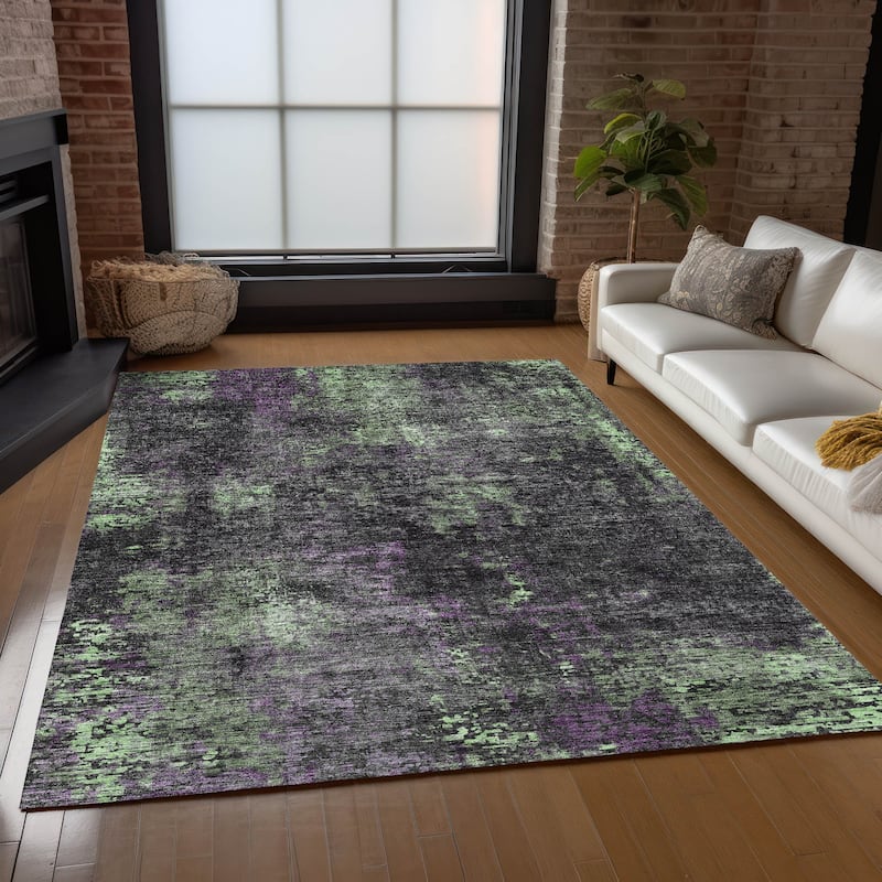 Machine Washable Indoor/ Outdoor Chantille Contemporary Abstract Rug