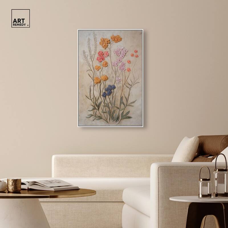 Sculpted Flora Frieze III Canvas by Art Remedy
