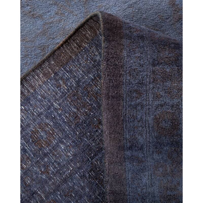Overton Hand Knotted Wool Vintage Inspired Modern Contemporary Overdyed Gray Area Rug - 9' 2" x 16' 4"