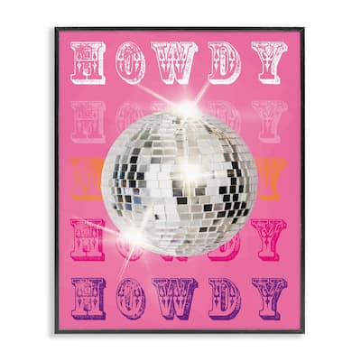 Stupell Howdy Retro Disco Ball Framed Giclee Art Design By Susan Arnot