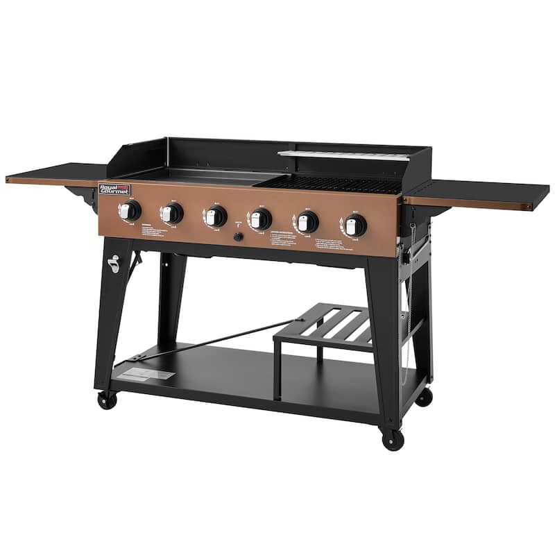 Royal Gourmet GD601Y 6-Burner Gas Grill and Griddle Combo, Large Cooking Capacity, 78,000 BTU