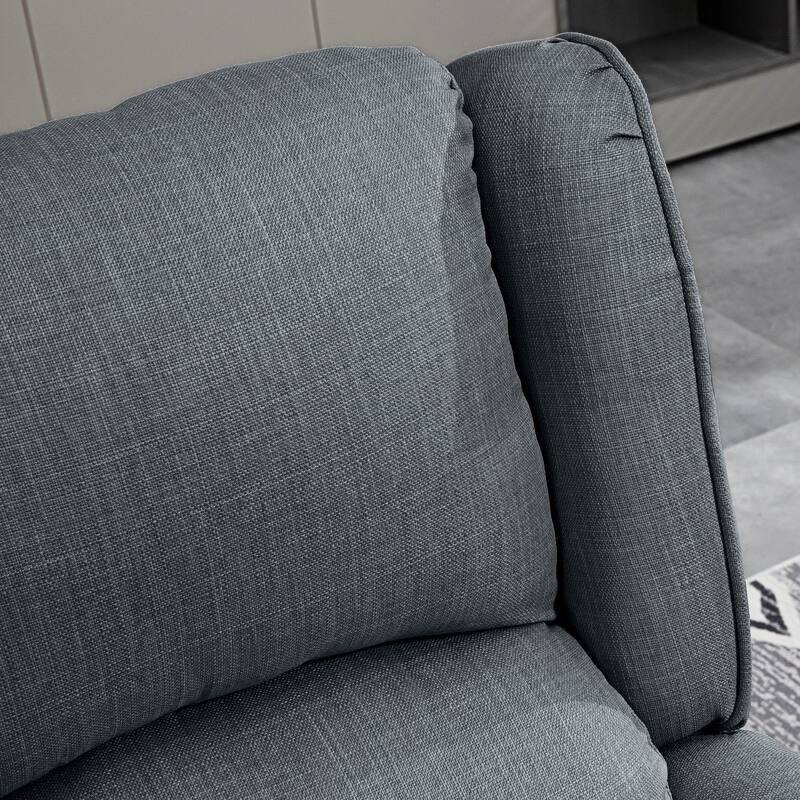 HOMCOM Wingback Heated Vibrating Massage Chair,Accent Sofa Upholstered Massage Recliner Chair Push-back with Remote Controller
