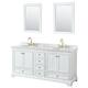 Option White, Gold Trim, White Carrara Marble Top