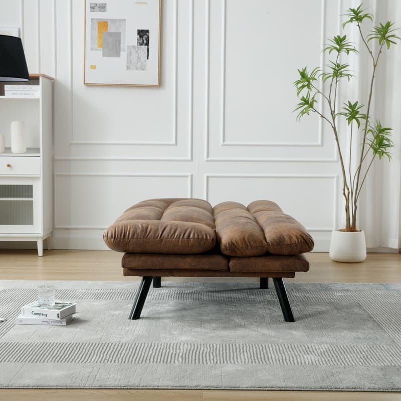 Sofa Bed with Thick Cushion, Sleeper Sofa with Metal Feet