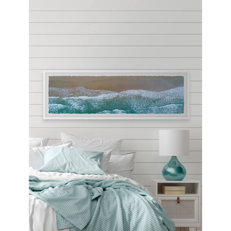 Coastal Wave Painting Print - Rustic Seaside Wall Art Decor for Home