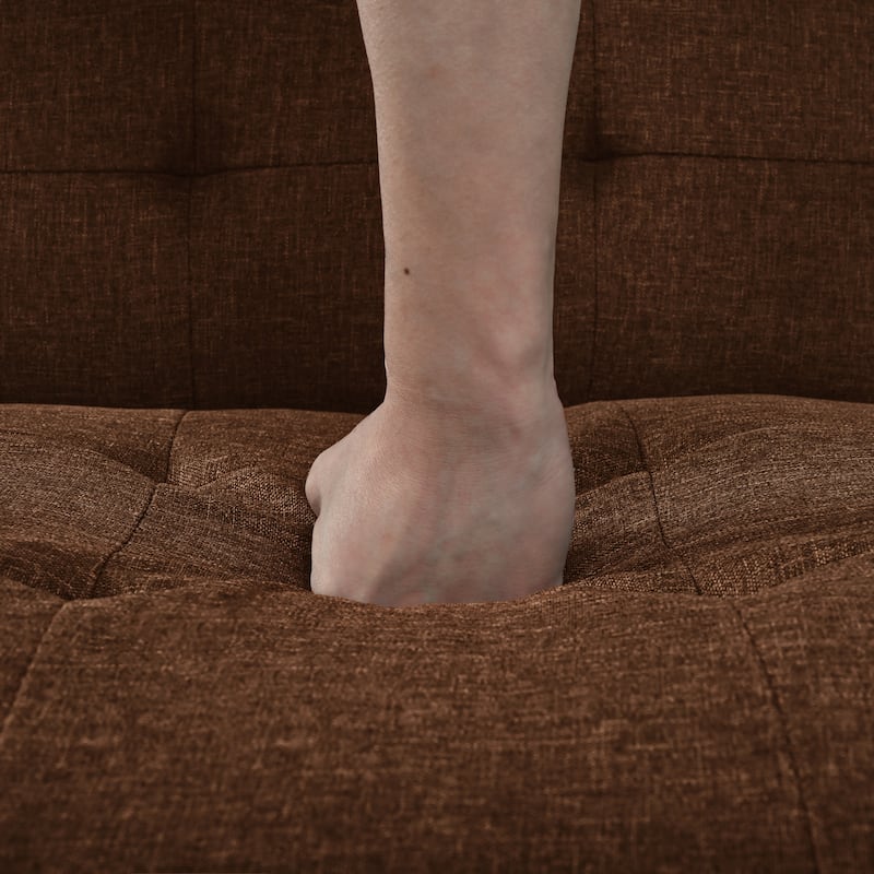 Convertible Futon Sofa Bed 63 Inch, Sleeper Couch with 5-Position Adjustable Backrest, Modern Loveseat for Small Spaces