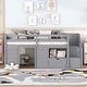 preview thumbnail 6 of 7, Gray Low Loft Bed with Drawers & Stairway