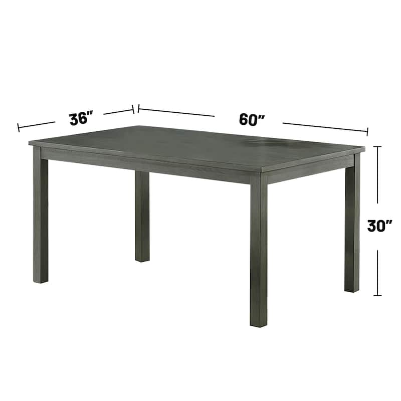 6 Piece Fabric and Wood Dining Set with Bench in Grey