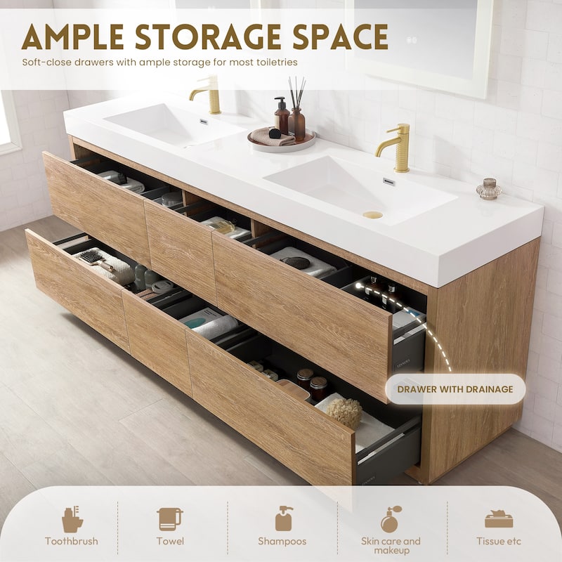 Huesca Double Bath Vanity with Composite Sink Top and Mirror