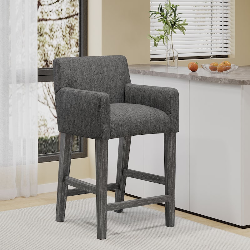 Upholstered 26 inch Counter Stool,23"D x 24"W x 39.5"H - Charcoal