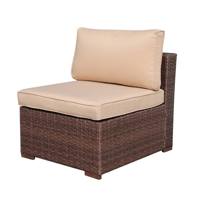 2 pieces Wicker Patio Corner Sofa Sectional Set
