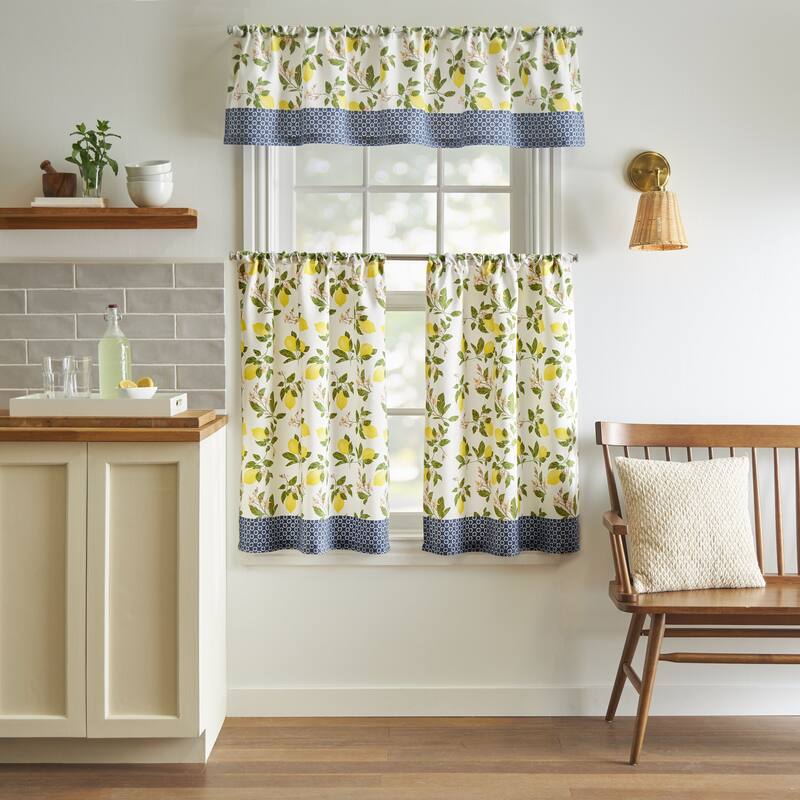 Martha Stewart Lemons 3pc Valance & Tiers Set - Multi