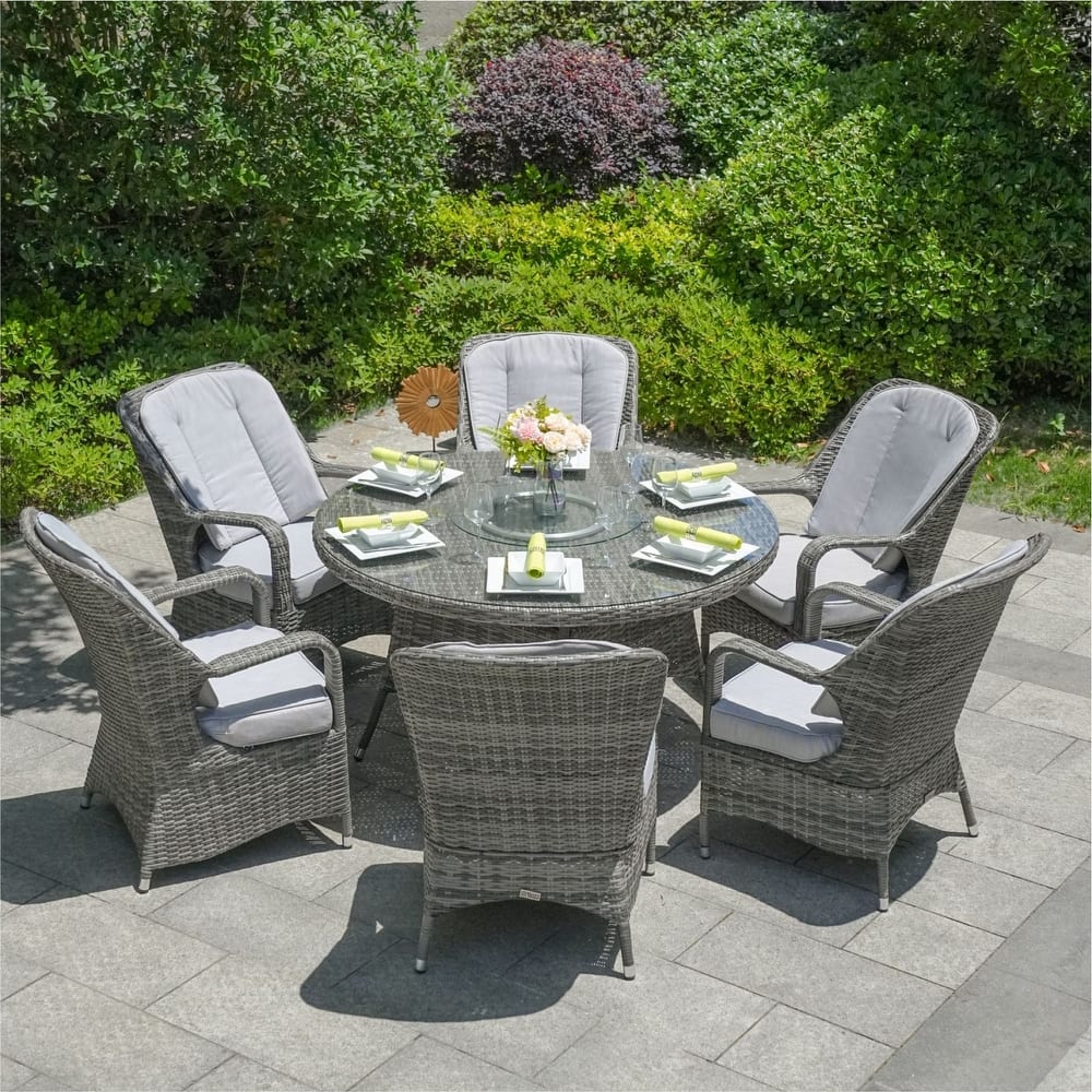 7-piece Outdoor Dining Set Round Table with Chairs