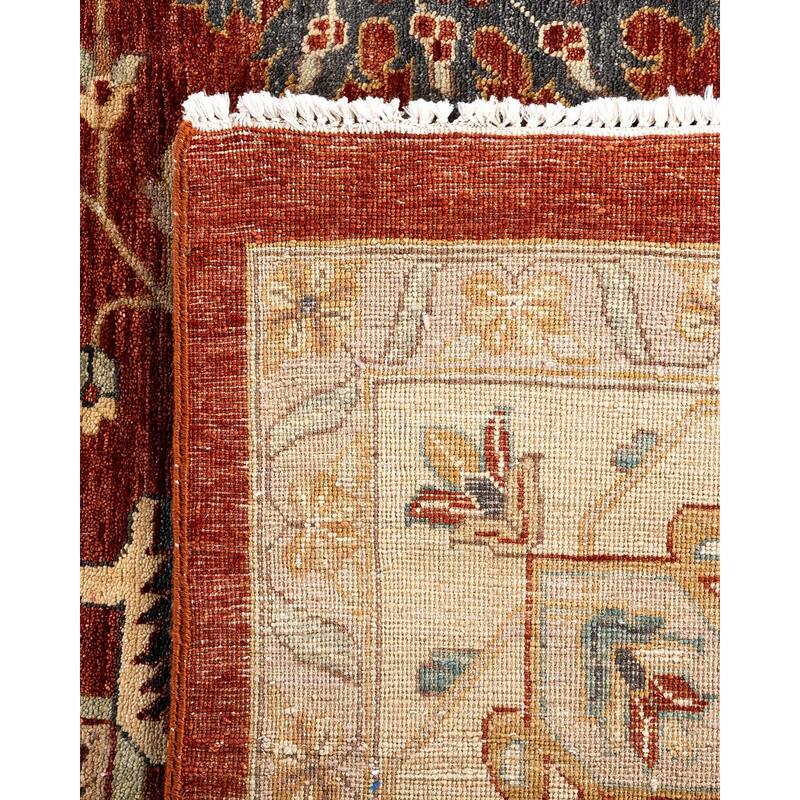 Oushak One-of-a-Kind Handmade Area Rug, Beige - 9' 1" x 12' 3"
