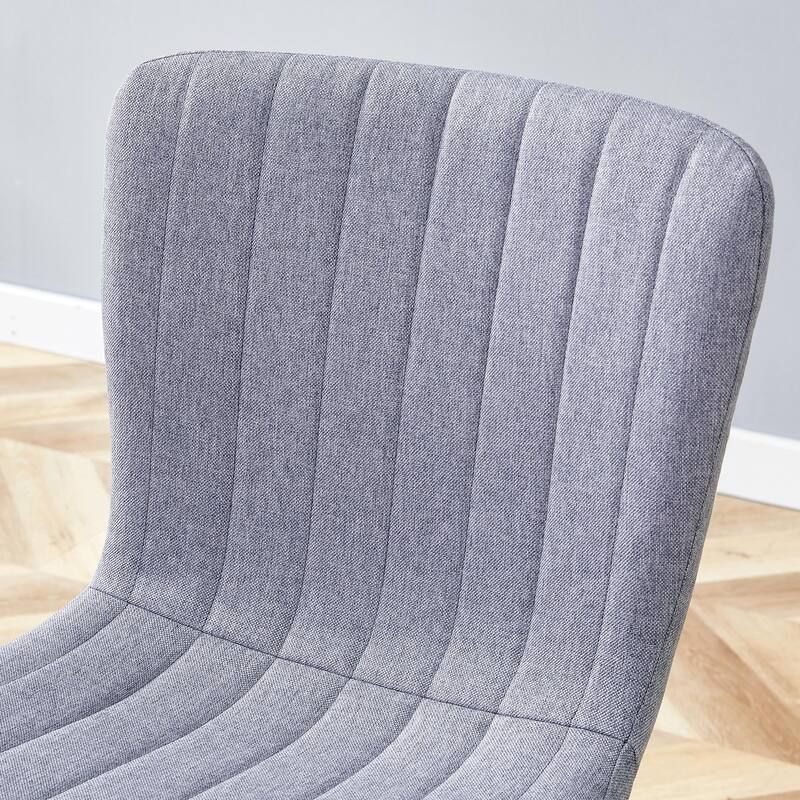 Modern 4 Piece Linen Dining Chair Set with Backrest, Metal Legs, Upholstered for Dining Room Kitchen Bedroom Living Room