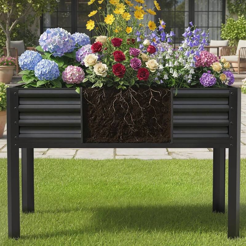 Raised Garden Box, Planter Bed for Gardening, Vegetables, Flowers & Herbs