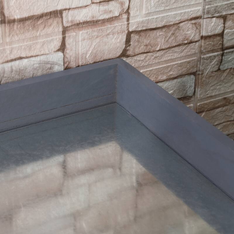 Rust-Resistant Outdoor Garden Storage Cabinet with Galvanized Top and Two Shelves, Grey Wood Tool Shed