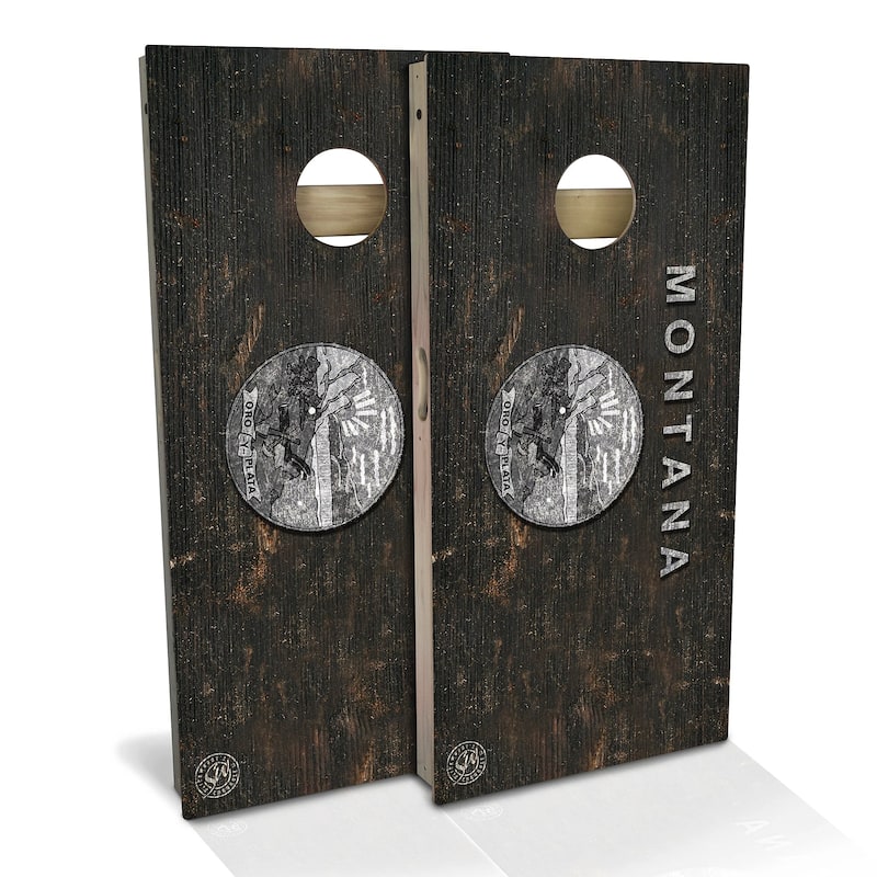 Montana Flag Rustic Outdoor Cornhole Board Set