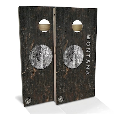 Montana Flag Rustic Outdoor Cornhole Board Set