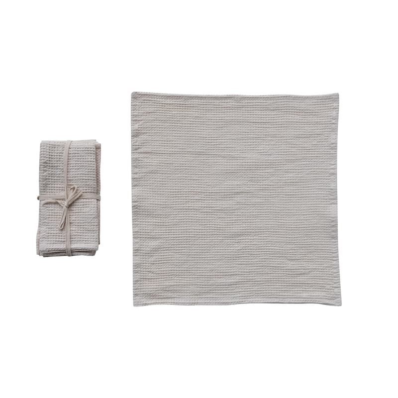Woven Linen and Cotton Waffle Dinner Napkins