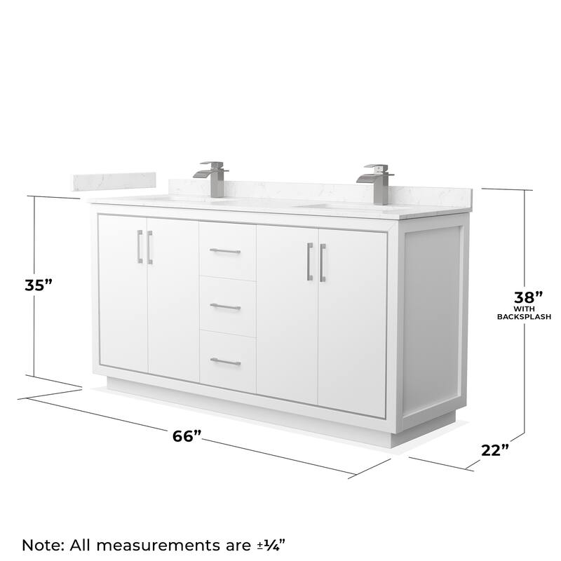 Wyndham Collection WCF1111-66D-VCA-M58 Icon 66" Free Standing Double