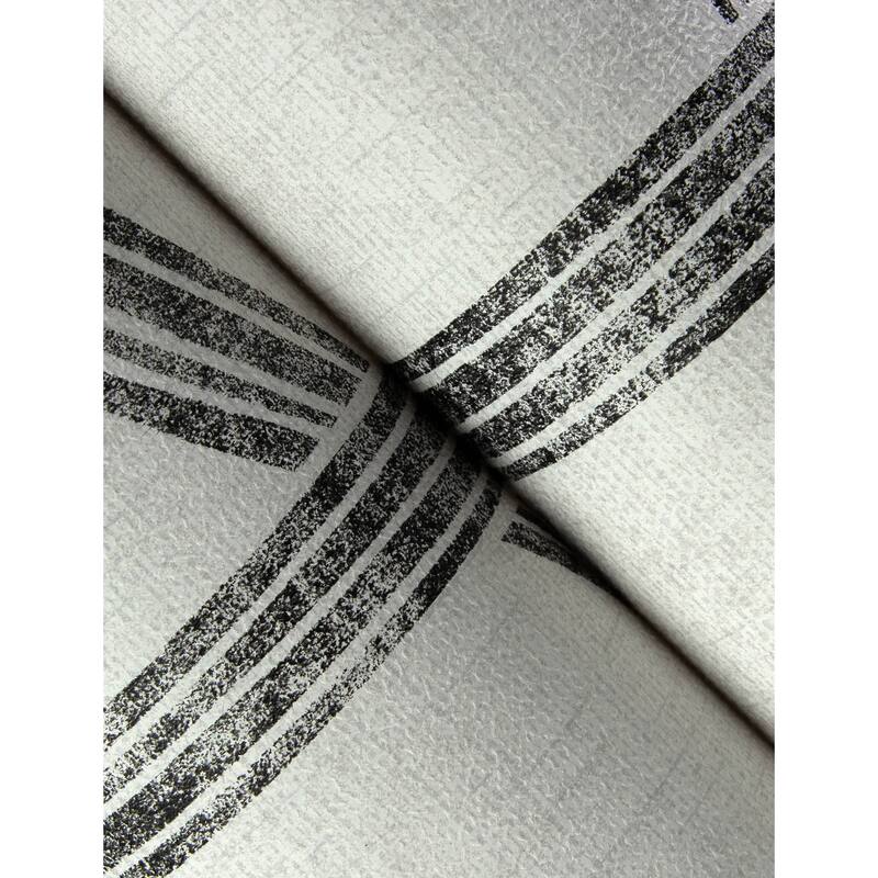 A-Street Prints Harlow Black Curved Contours Wallpaper