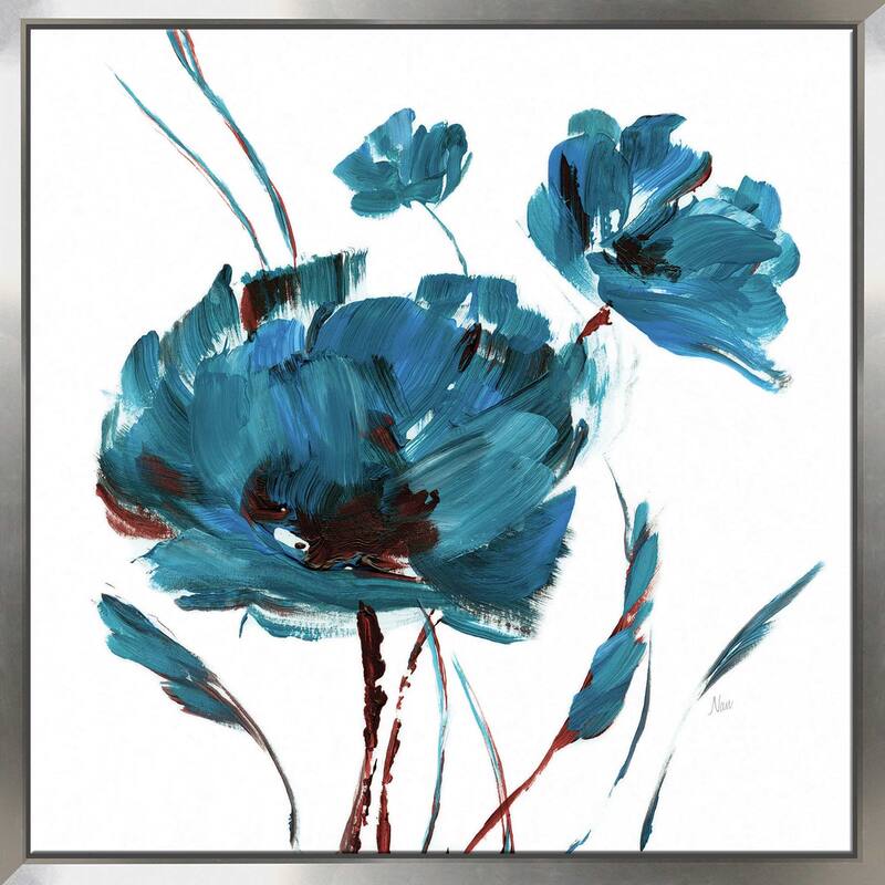 "Blue Poppy Splash II" by Nan Print on Floating Canvas