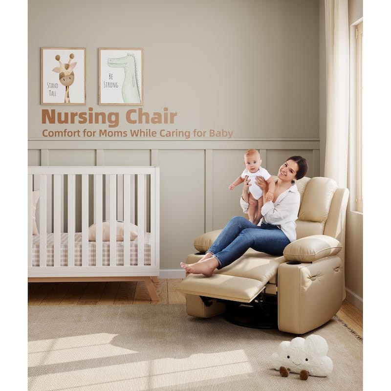 360° Swivel Oversized Recliner Chairs with Heat and Massage