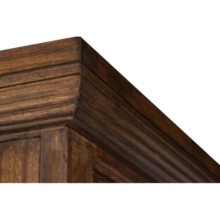 Handmade Solid Reclaimed Barn Wood & Forged Iron Hardware Wine Floor Cabinet for Indoor 72" Height - N/A