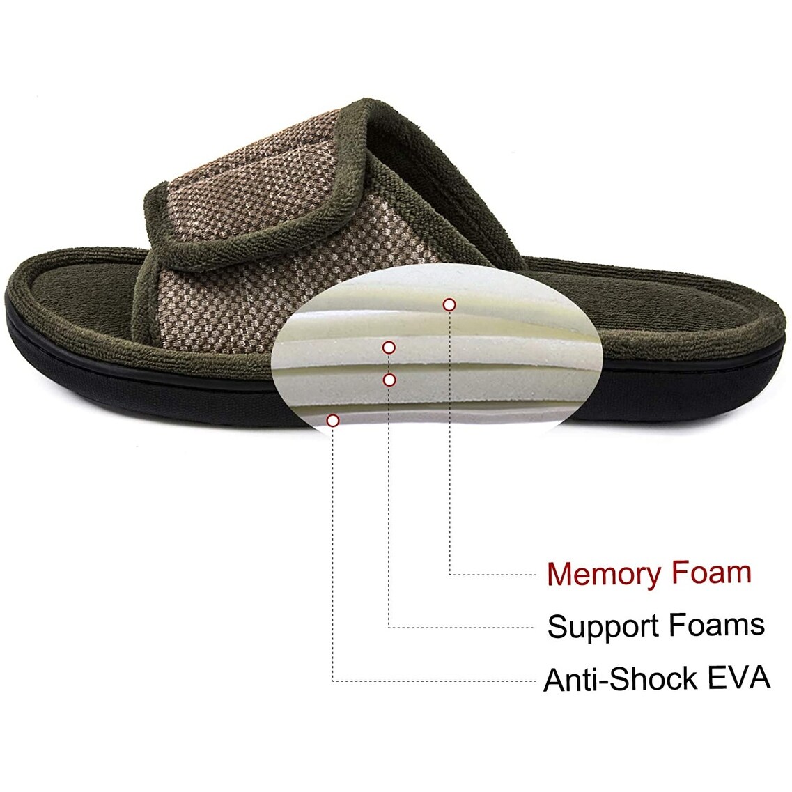 rockdove men's memory foam slide slipper