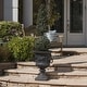 preview thumbnail 2 of 10, Buena Vista Outdoor 24-inch Cast Stone Urn by Christopher Knight Home Black