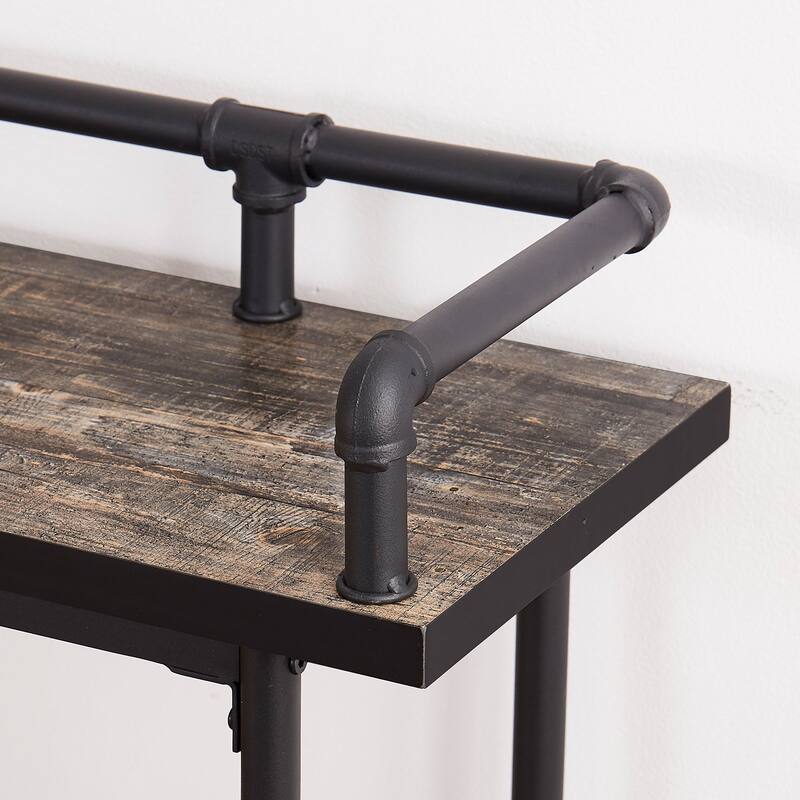 Mid Century Console Table with Power Outlet, Narrow Sofa Table, Sofa Couch Table with Charging Station USB Port