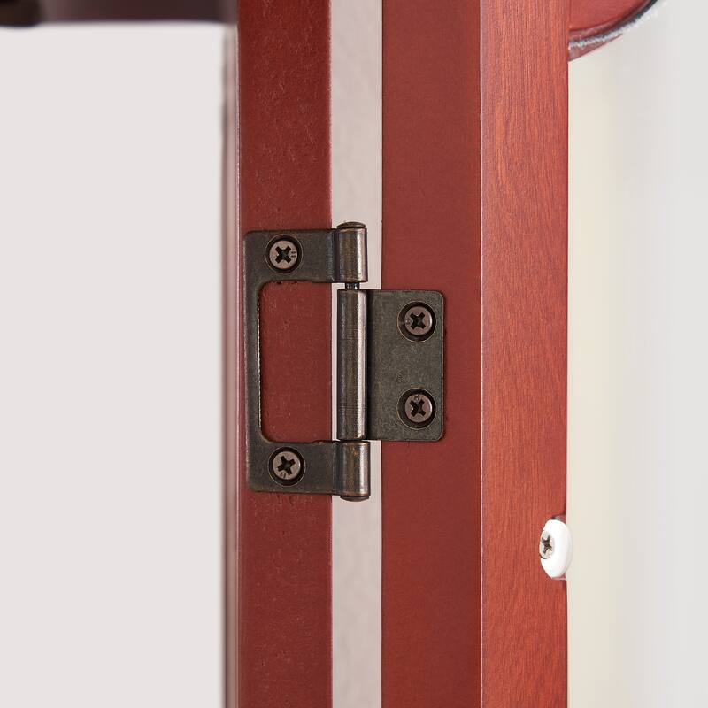 GDFStudio - Storage Corner Curio Cabinet with Lighted Glass Shelves