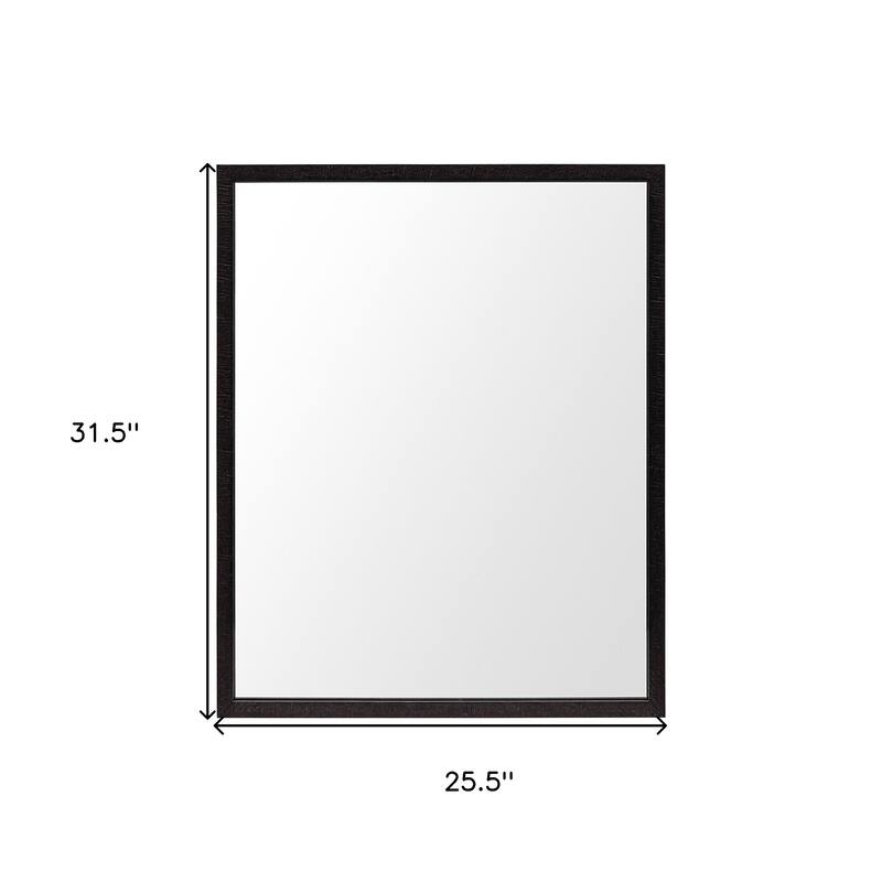 HomeRoots 32" Espresso Framed Bathroom Vanity Mirror - 25.50 in. x 31.50 in. x 1.75 in.
