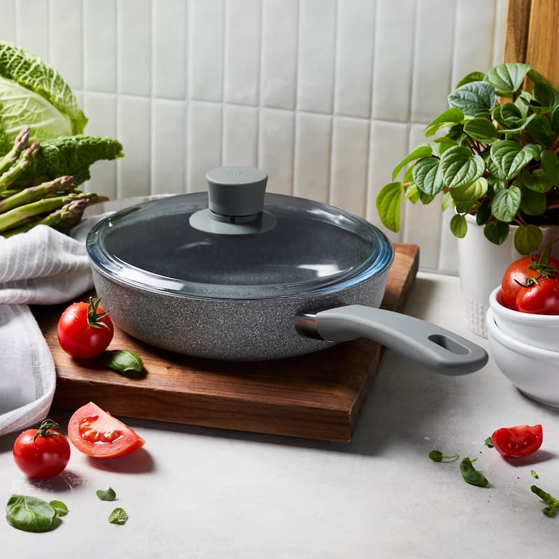 ZWILLING Parma Plus Ceramic Aluminum Ceramic Nonstick Sauté Pan with Lid - Grey