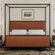 Christopher Knight Home - Alice Modern PU Upholstered King Canopy Bed Frame with Iron Legs