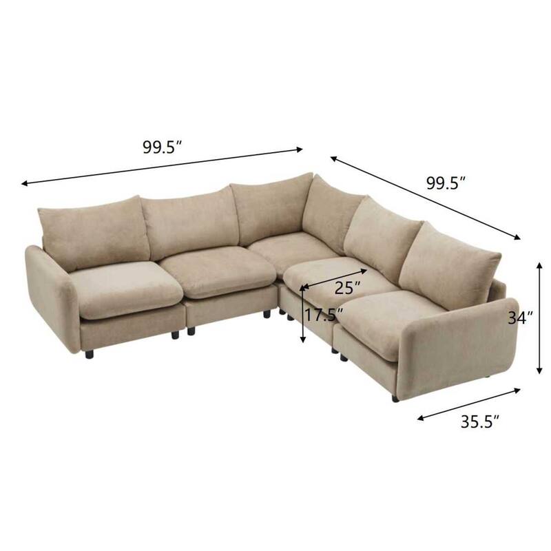 Christopher Knight Home - Evelyn Modern Modular Upholstery L-Shaped Sectional Sofa