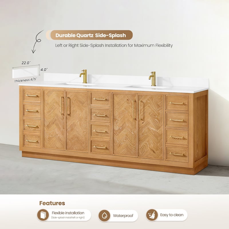 Jakarta Bath Vanity with Quartz Stone Top without Mirror