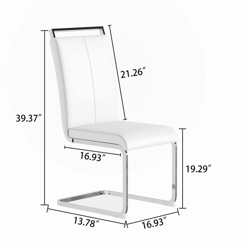 A set of 4 artificial leather dining chairs