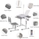 preview thumbnail 5 of 5, Desk for Kids Desk and Chair Set Kids Art Desk Drafting Table Desk Set with Adjustable Height - Gray