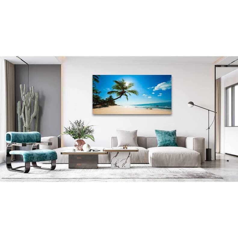 Wall Art Summer Ocean Waves Prints Coconut Trees Beach Seascape