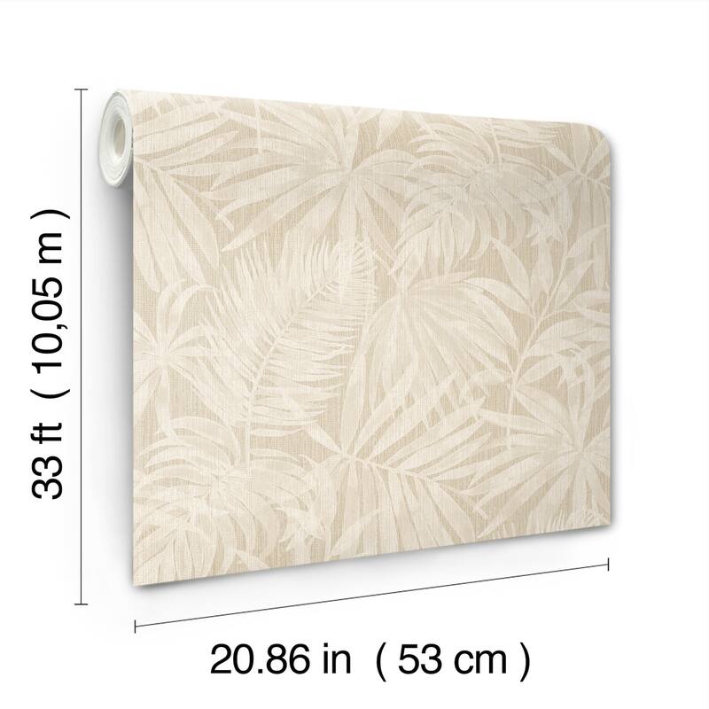 Chesapeake Sonny Beige Fronds Wallpaper