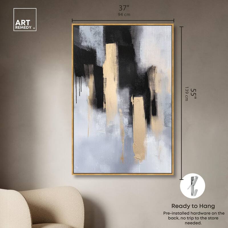 Onyx and Aureolin II Canvas by Art Remedy