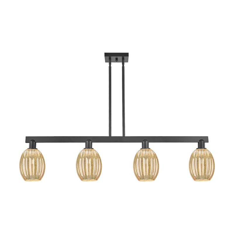 Innovations Lighting 716-4I-12-48 Preston Linear Preston 4 Light 48" - Matte Black / Mercury
