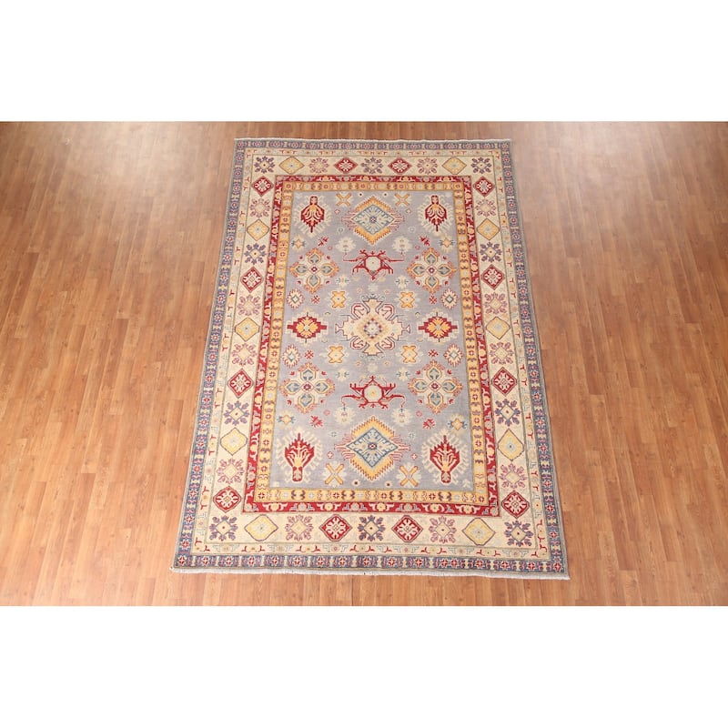 Oriental Kazak Area Rug Hand-Knotted Wool Carpet - 6'7" x 10'2"