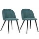 preview thumbnail 75 of 176, Homy Casa Mid-Century Modern Fabric Dining Chairs (Set of 2) Lake Green Fabric/Black